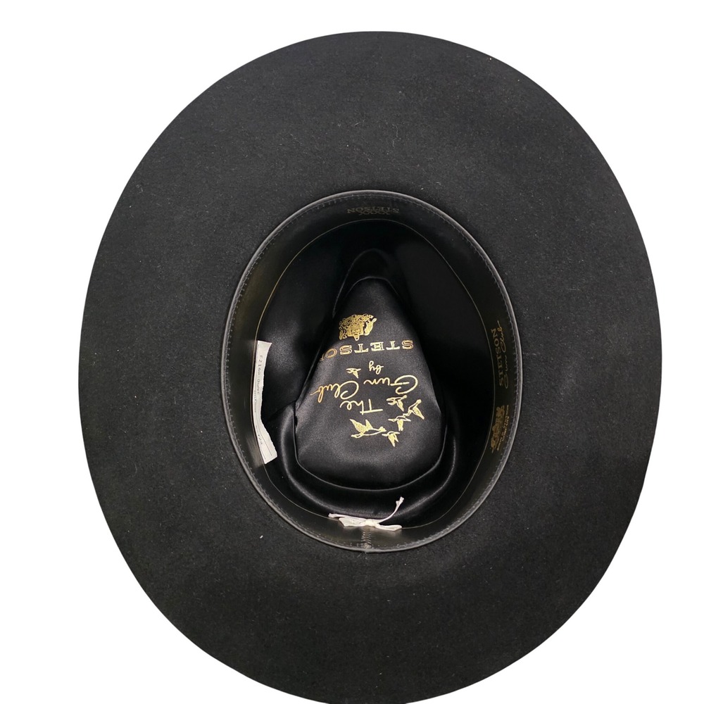 Stetson Gun Club Dune Black Felt Cowboy Hat 4X Western Size 6 7/8 F2160 314 Brim